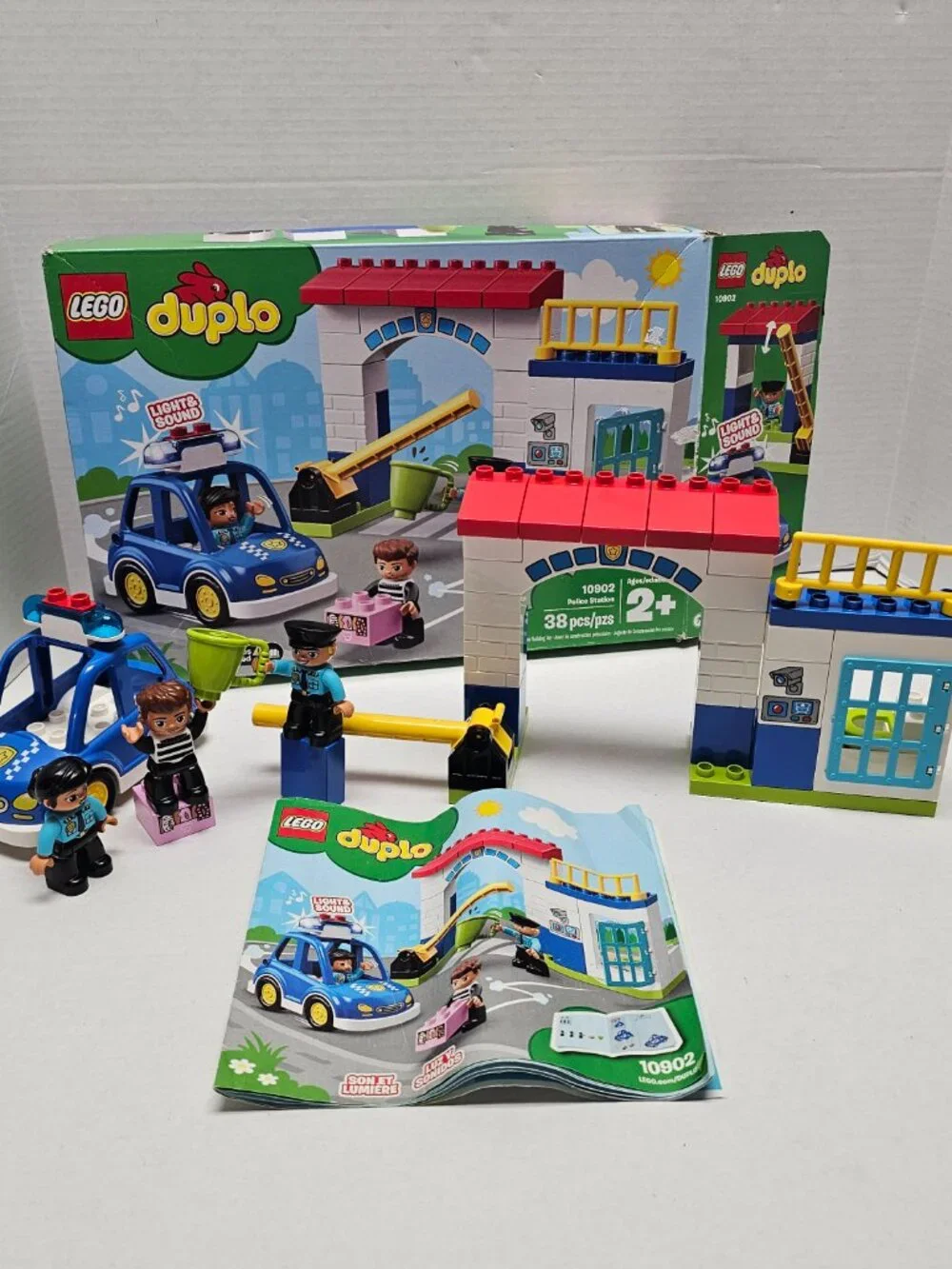 Lego Duplo Town Police Station Car Light Sound Boy Girl Toddler 10902 Set +Brick